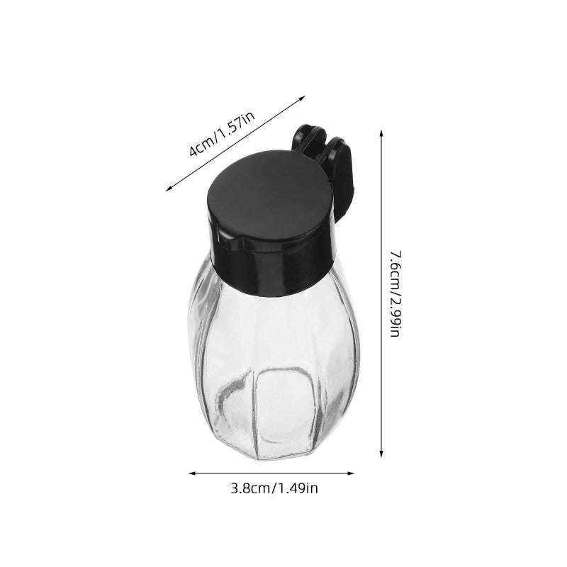 Airtight Glass Spice Jars 5pcs Small Kitchen Storage Containers with Black Lids - Image 3