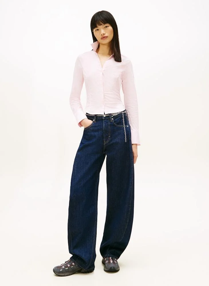 TOMMY JEANS Logo Long Sleeve Baby Fit Shirt