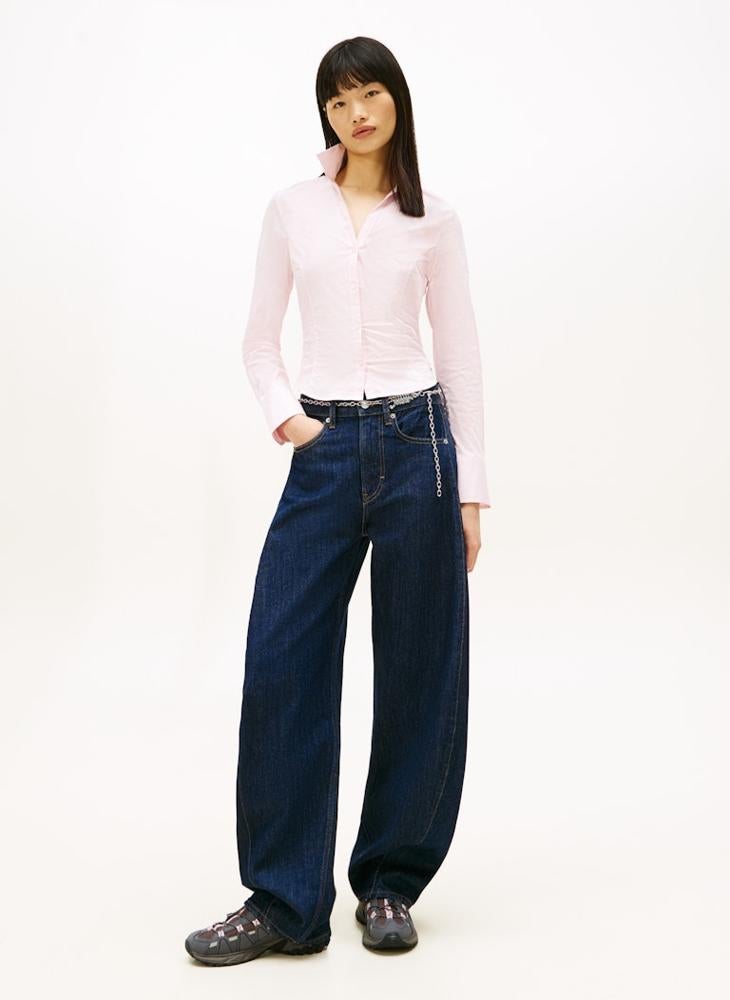 TOMMY JEANS Logo Long Sleeve Baby Fit Shirt - Image 4