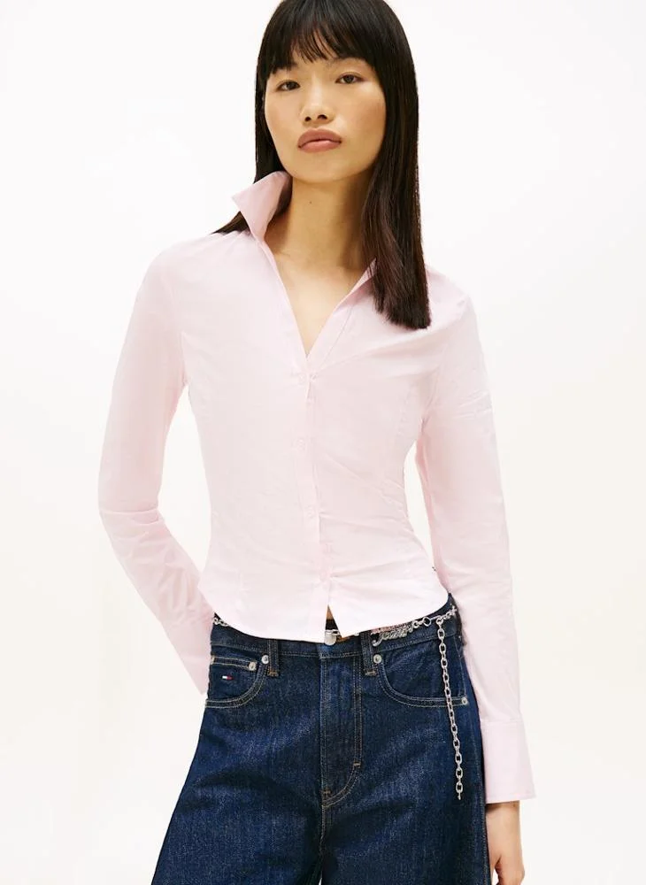 TOMMY JEANS Logo Long Sleeve Baby Fit Shirt