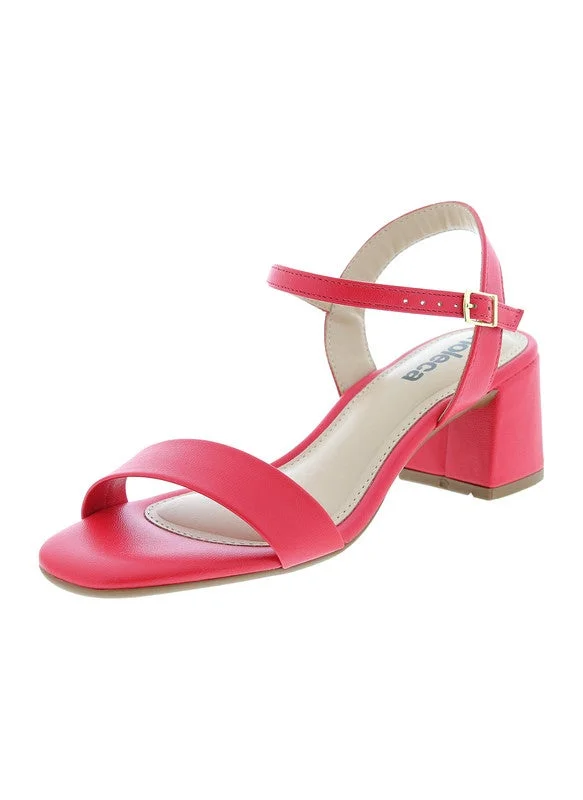 موليكا صنادل بكعب متوسط للنساء - صنادل بكعب مفتوح من الخلف للبنات مع رباط للكاحل