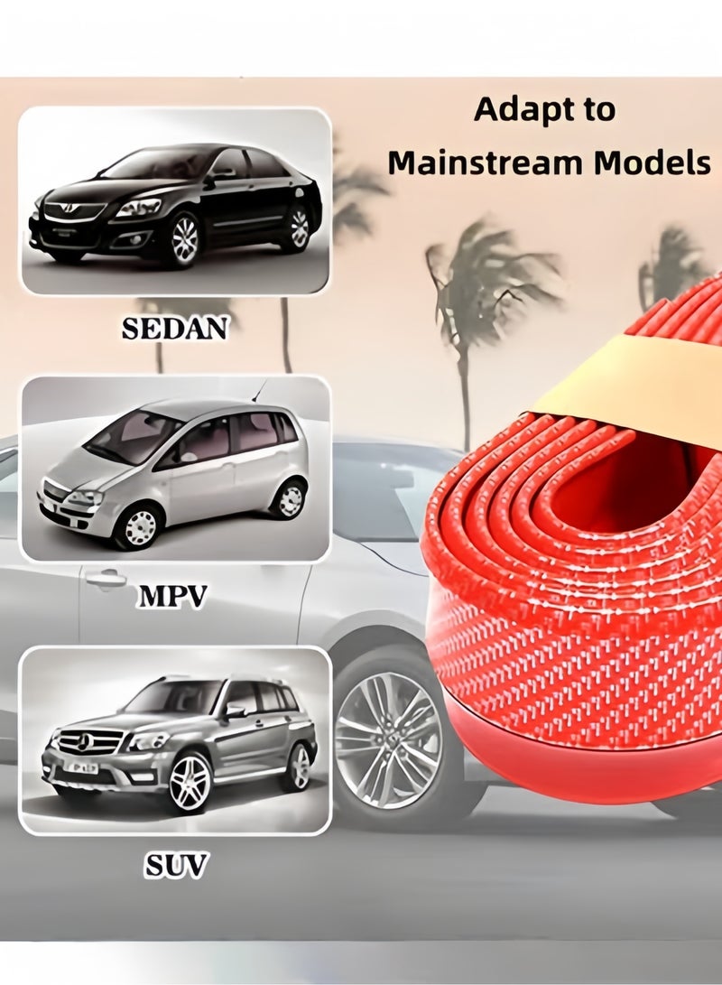 1PC Car Front Bumper Lip Carbon Fiber Front Lip Anti-Collision Rubber Strips Front Lip Spoiler Waterproof Protection Universal Auto Parts Fit for Most Cars & Suvs - Image 5