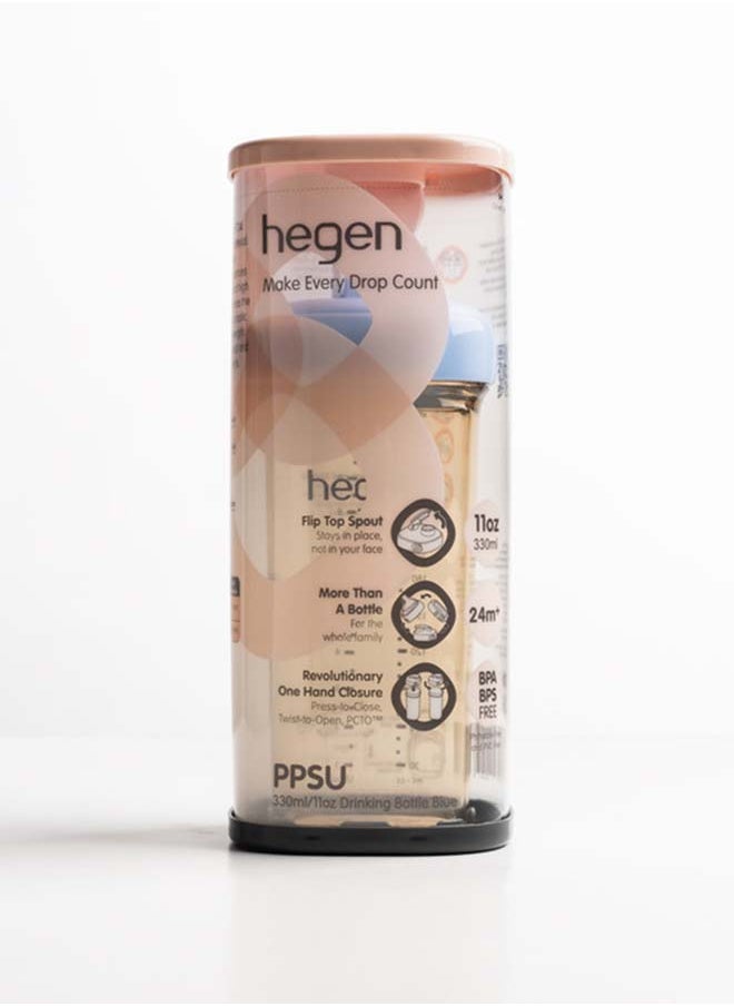 hegen - Drinking Bottle PPSU 330 ml, 24 Months +, Blue - Image 1