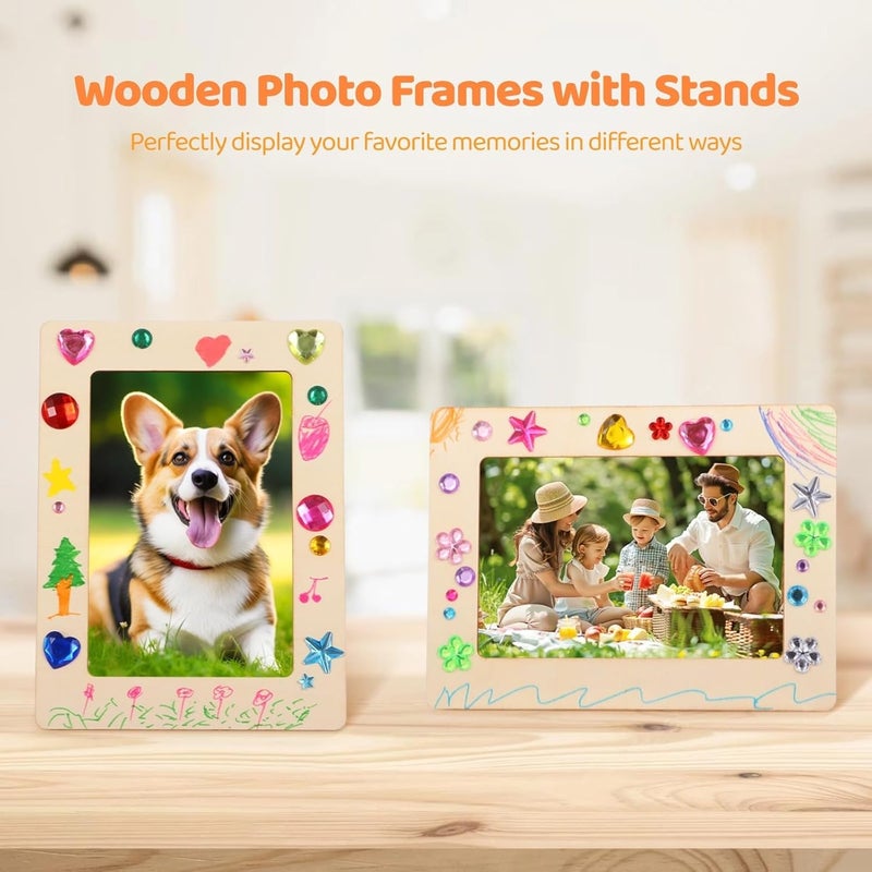 Trendy flexible practical build 16-Piece Wooden Photo Frame Craft Kit, 5.9×7.9 Unfinished Frames with 12 Painting Pens & 4 Sheets of Crystal Stickers Organized shipment arrange In-Kingdom stored commodity UV resistant KSA local stock Varied size selections All-in-one local deliver plan Backup reserve local stock Wide range compatible material Elegant appearance Shop & home all-space compatible Intra-city fast distribution Coast & inland available Shock rubber edge All condition resistant crafted quality Custom sizing alternatives General purpose premium build Diverse operation compatible General standard crafted Climate adapted upgraded quality Condition adaptive build Gulf mainstream practical design Year round in stock Major city pickup option Quick available purchase options - Image 2