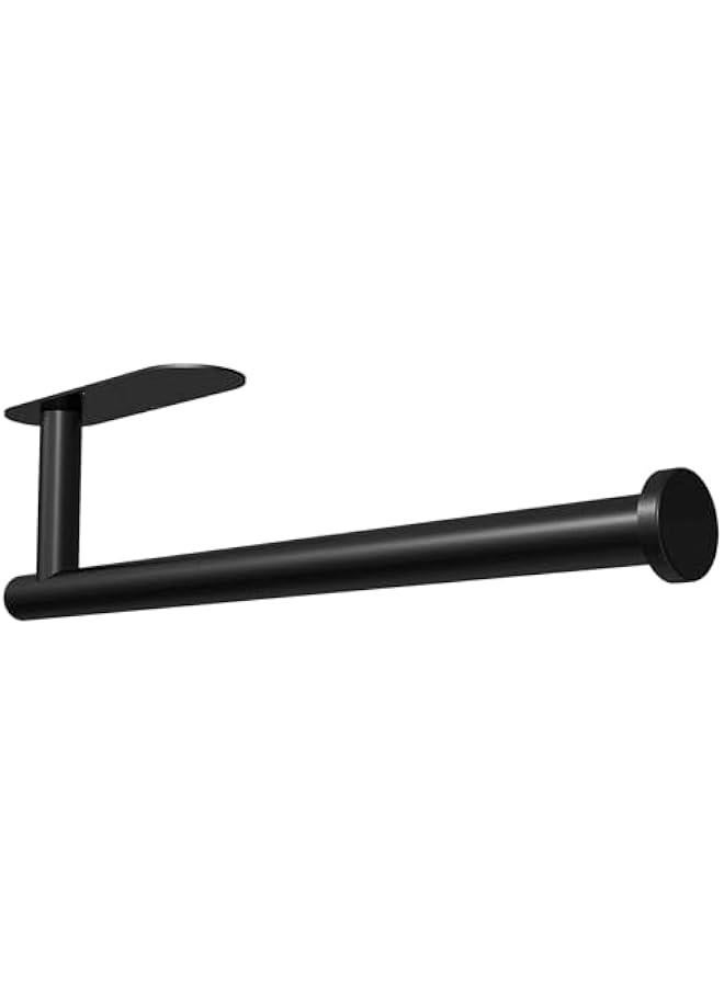 هوكور حامل مناشف ورقية يثبت على الحائط تحت الخزانة من توريسيك، حامل مناشف ورقية ذاتي اللصق، رف مناشف ورقية، ستانلس ستيل SUS304 13 انش (اسود) - Image 1