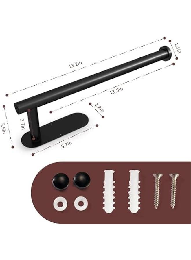 هوكور حامل مناشف ورقية يثبت على الحائط تحت الخزانة من توريسيك، حامل مناشف ورقية ذاتي اللصق، رف مناشف ورقية، ستانلس ستيل SUS304 13 انش (اسود) - Image 4