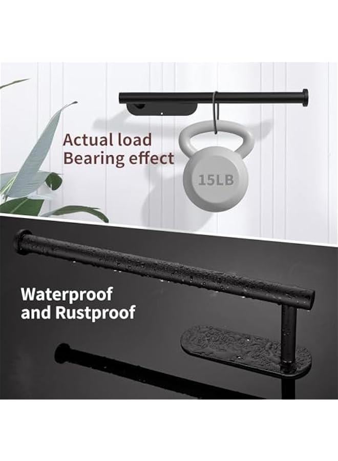 هوكور حامل مناشف ورقية يثبت على الحائط تحت الخزانة من توريسيك، حامل مناشف ورقية ذاتي اللصق، رف مناشف ورقية، ستانلس ستيل SUS304 13 انش (اسود) - Image 5