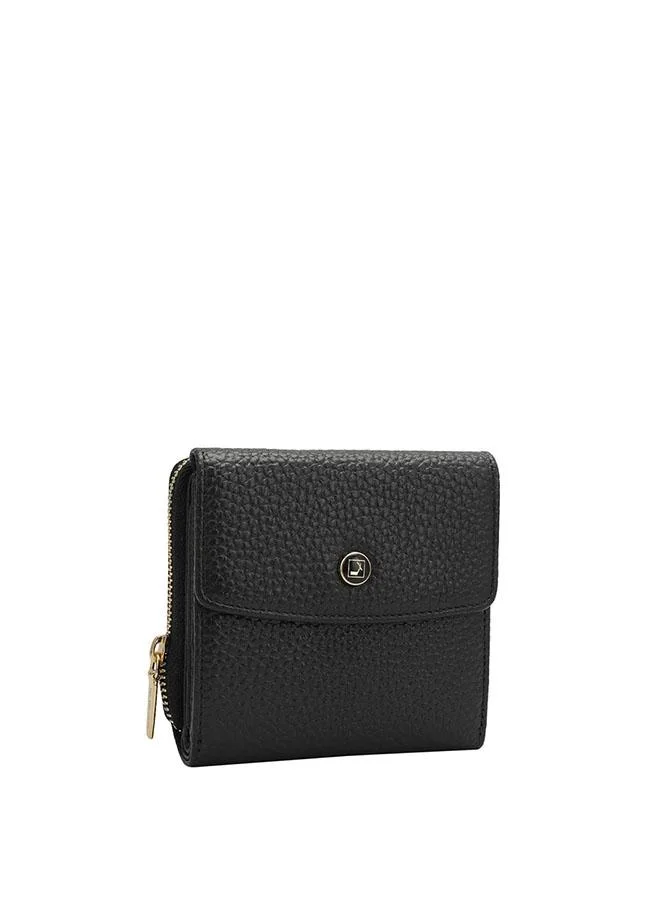 Da Milano Genuine Leather Black Ladies Wallet