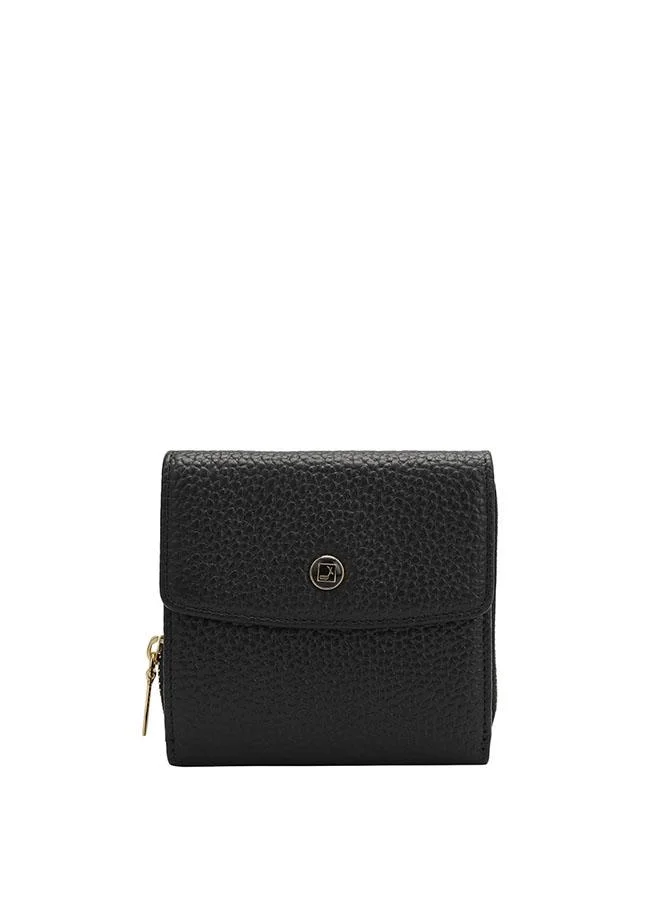 Genuine Leather Black Ladies Wallet