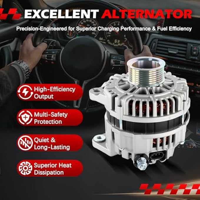 Autodevil 11121 Alternator Fit for 2005-2007 Frontier 4.0L, for 2005-2007 Pathfinder 4.0L Only fit XE/S Model, for 2005-2007 Xterra 4.0L, 110Amp 12V Automotive Replacement Alternators 11121N - Image 4