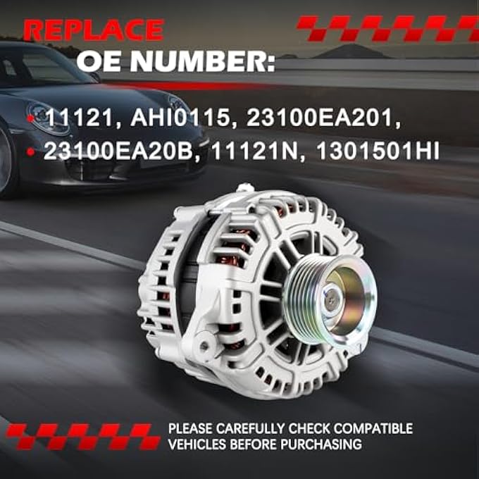 Autodevil 11121 Alternator Fit for 2005-2007 Frontier 4.0L, for 2005-2007 Pathfinder 4.0L Only fit XE/S Model, for 2005-2007 Xterra 4.0L, 110Amp 12V Automotive Replacement Alternators 11121N - Image 3