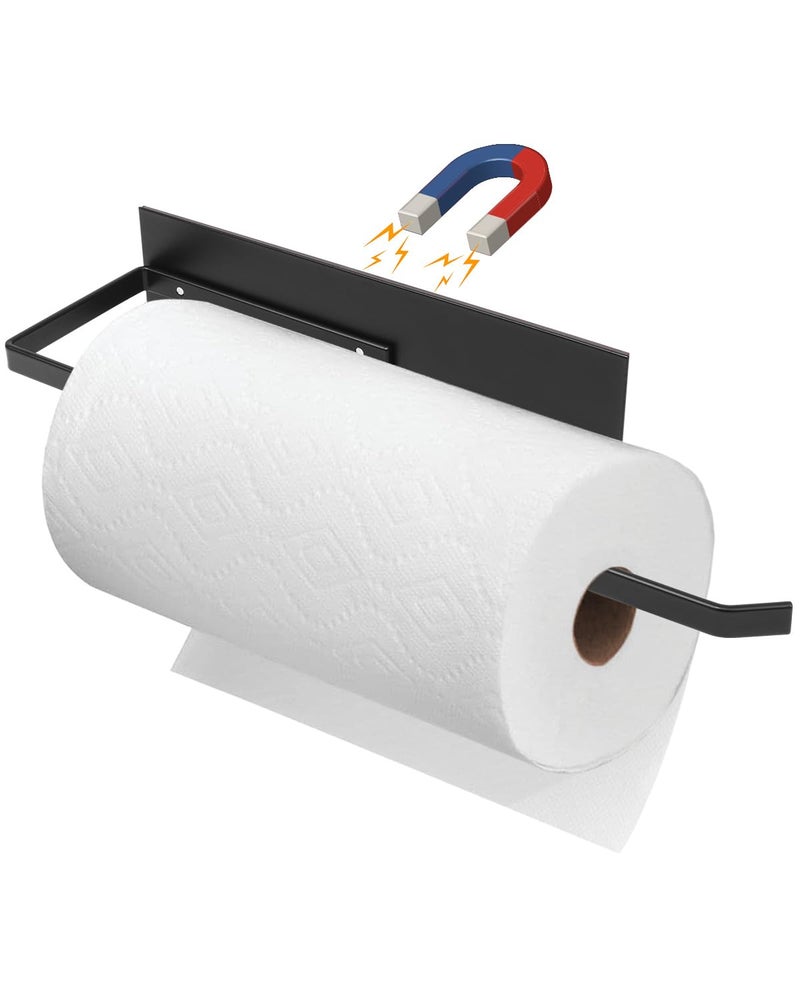 Paper Towel Holder Magnetic Paper Towel Holder for Fridge Toilet Paper Roll Holder Magnet Towel Rack Wall Mount Fridge Organizer for Paper Towels Rolls Bathroom Pantry RV Kitchen Storage