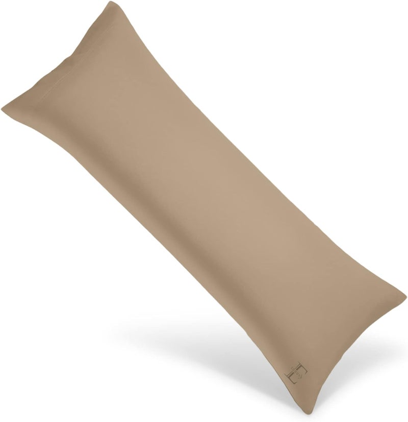 EDMUND Maternity Back Support Long Body Pillow Cuddle Pillow Long Large Pillows for Use During Pregnancy Side Sleeper Pillow Beige Solid 54 x 18 Inches Set of 1 - Image 1