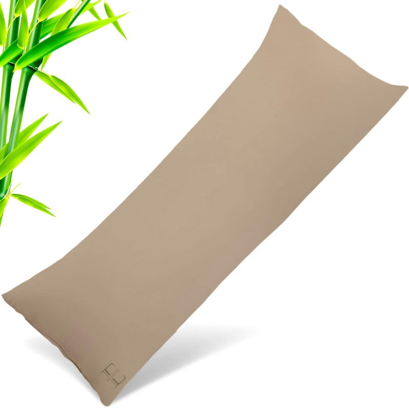 EDMUND Maternity Back Support Long Body Pillow Cuddle Pillow Long Large Pillows for Use During Pregnancy Side Sleeper Pillow Beige Solid 54 x 18 Inches Set of 1 - Image 4