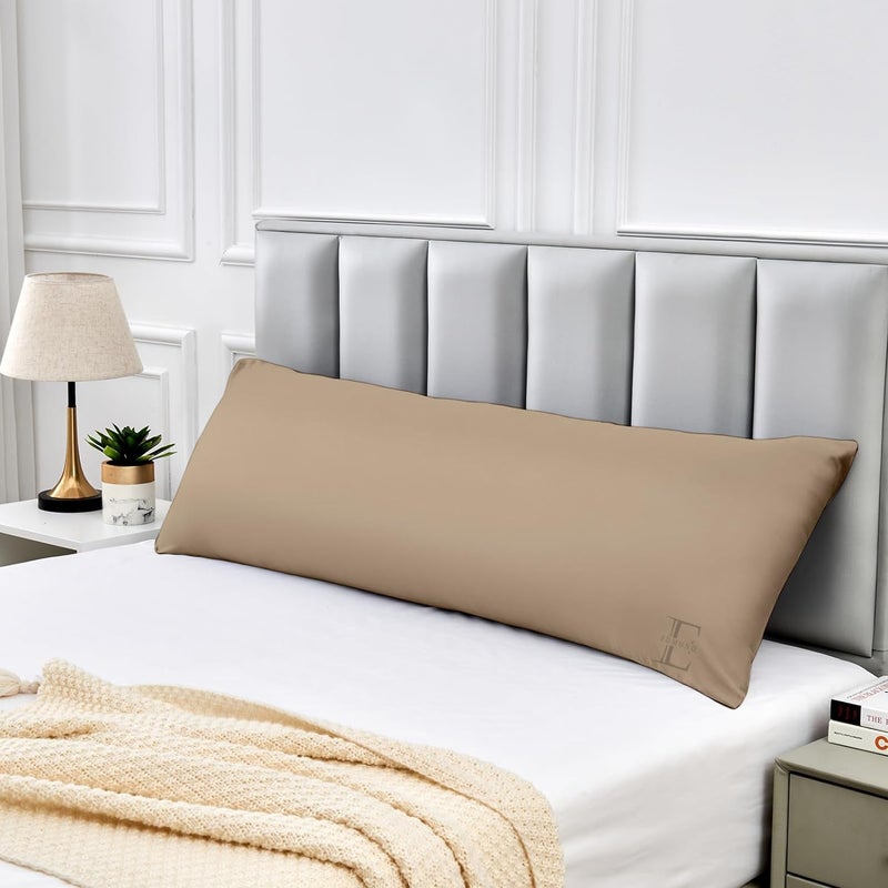EDMUND Maternity Back Support Long Body Pillow Cuddle Pillow Long Large Pillows for Use During Pregnancy Side Sleeper Pillow Beige Solid 54 x 18 Inches Set of 1 - Image 2