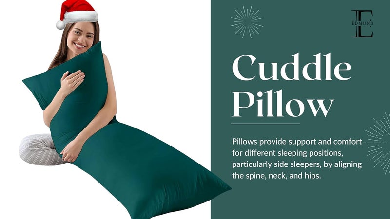 EDMUND Maternity Back Support Long Body Pillow Cuddle Pillow Long Large Pillows for Use During Pregnancy Side Sleeper Pillow Beige Solid 54 x 18 Inches Set of 1 - Image 5