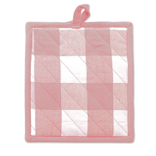 DII Buffalo Check Kitchen Collection, Classic Farmhouse Kitchen Set, Potholder, One Size, Pink &White, 2 Piece - Image 3