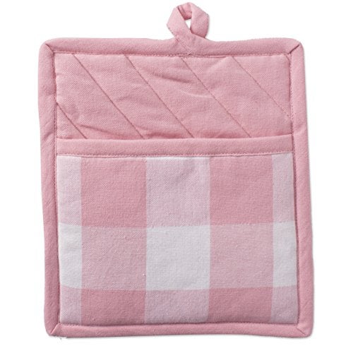 DII Buffalo Check Kitchen Collection, Classic Farmhouse Kitchen Set, Potholder, One Size, Pink &White, 2 Piece - Image 2