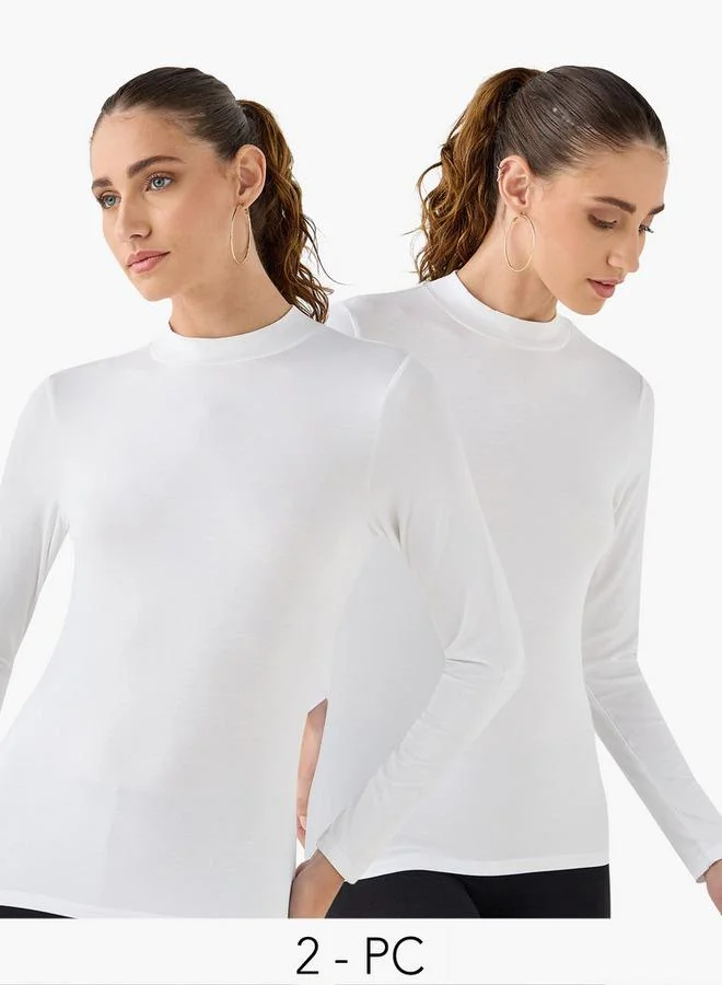 سبلاش فيڤ Set of 2 - T-shirt with High Neck and Long Sleeves