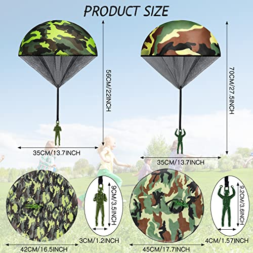 Jerify 60 Pcs Army Camo Parachute Toys Hand Throwing Camo Parachute Men Toy Plastic Soldiers Army Toy Parachute Army Action Figures Hand Throw Outdoor Flying Gifts for Boys Girls Outdoor Party Game 2 Styles - Image 5