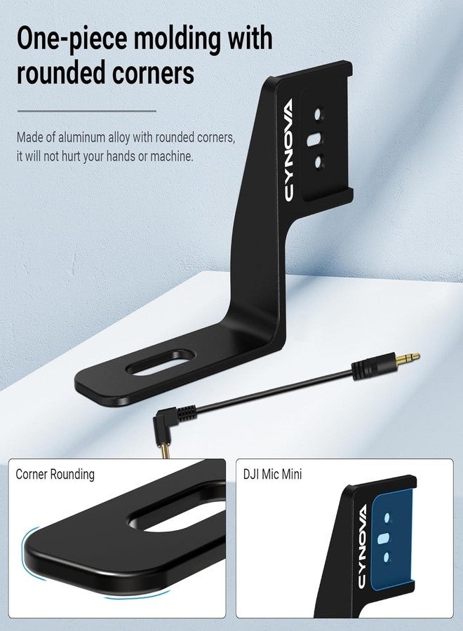 CYNOVA Insta 360 X4 Mic Mini Receiver Mount, Compatible with DJI Mic Mini, Insta360 x5, x4, x3 Aluminum Cold Shoe Mount Bracket, Black - Image 3