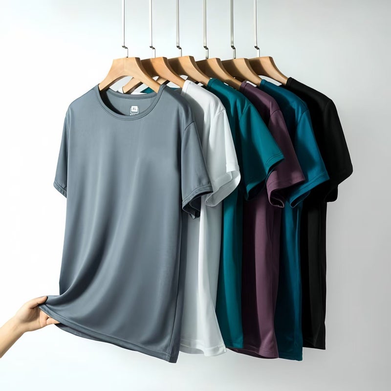 Ice Silk Quick-Drying T-Shirt Men'S And Women'S Short-Sleeved Summer Breathable Cool-Feeling Mesh T-Shirt Loose Fitness Casual Top - Image 2