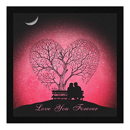 ArtX Paper Valentine's Day Gift, Romantic Love You Forever Wall Art Painting, Multicolor, Love, 13X13 in, Set of 1 - Image 1