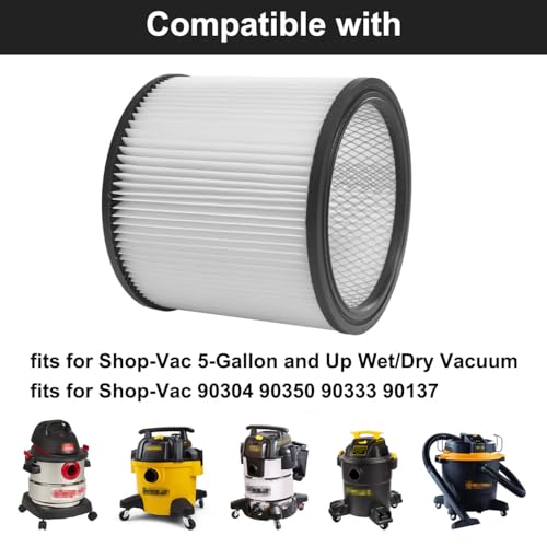 ANBOO Filter for Shop Vac 90304 90350 90333 9030400 903-04-00 Vacuum Cleaner Replacement Filter for 5 Gallon and Larger Wet & Dry Vacuum Filter - Image 2