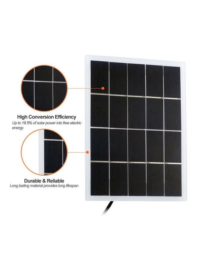 Generic 5V Solar Panel with DC Port Polycrystalline Silicon Cell Compatible For Garden Lamp Black  - Image 3
