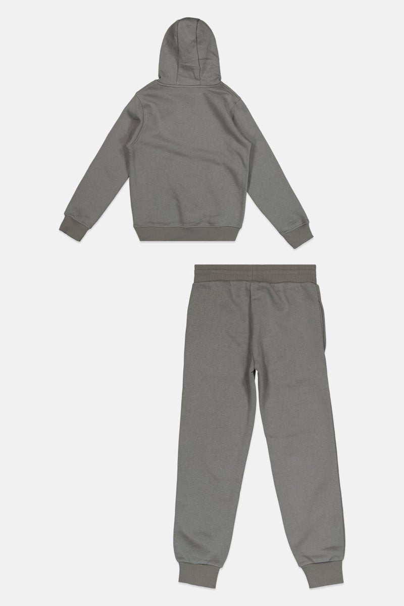 Ellesse Kids Boy 2 Pieces Long Sleeves Hoodie And Joggers Set, Grey - Image 2