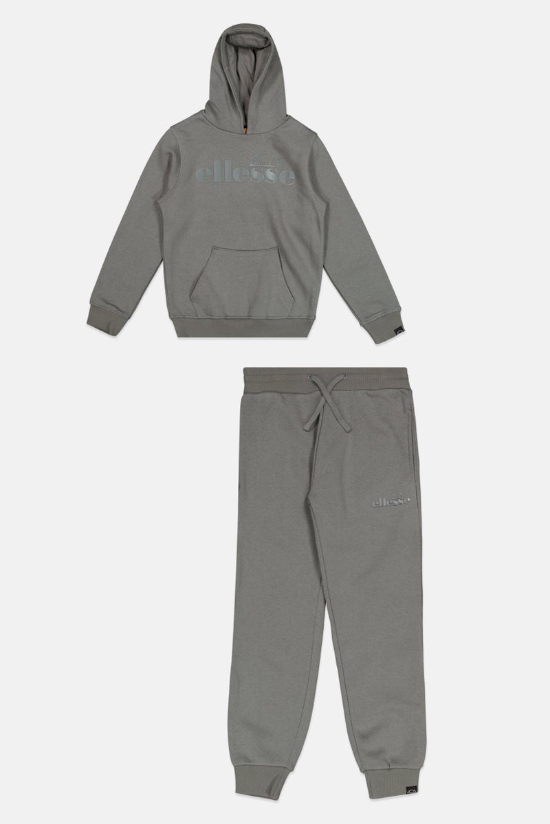 Ellesse Kids Boy 2 Pieces Long Sleeves Hoodie And Joggers Set, Grey - Image 1