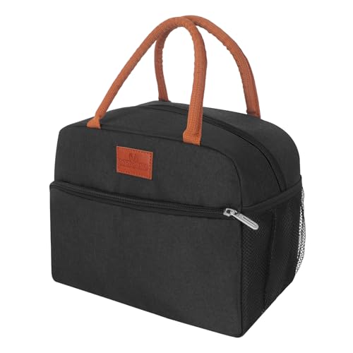 CCidea Lunch Bag for WomenMen Insulated Lunch Box Bag for Women Adult Men Small Leakproof Lunch Tote Bag Reusable Lunch Cooler bag Container for WorkOfficePicnicTravel Black