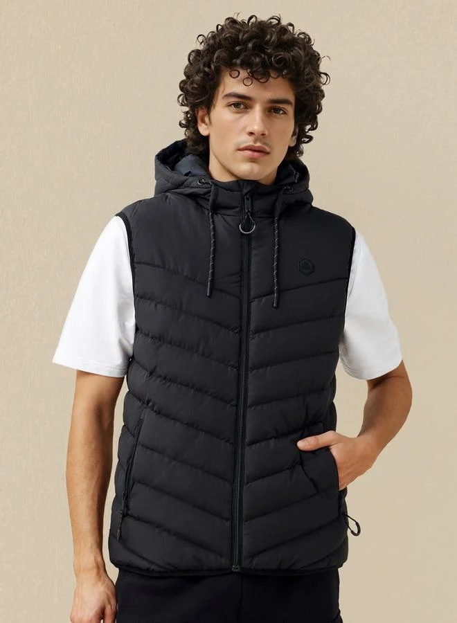 Kappa Men Sleeveless Hooded Puffer Gilet