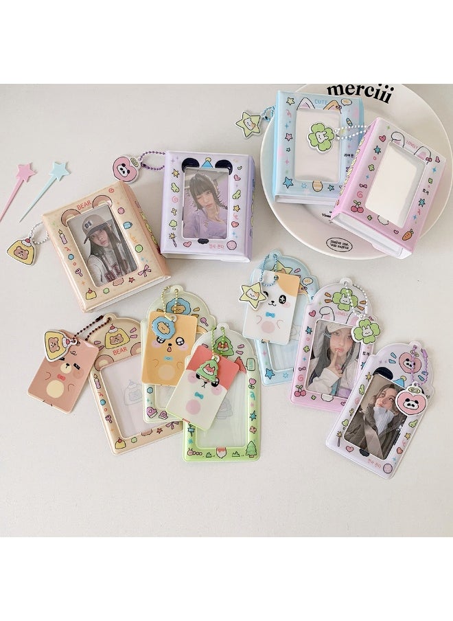 NIBEMINENT 1 - Piece Cute Cartoon PVC Kpop Photo Card Holder Pendant Key Chain ID Badge Holder ID Card Holder Photo Card Protector for School ID Office ID Access Card for Women Girls  - Image 3