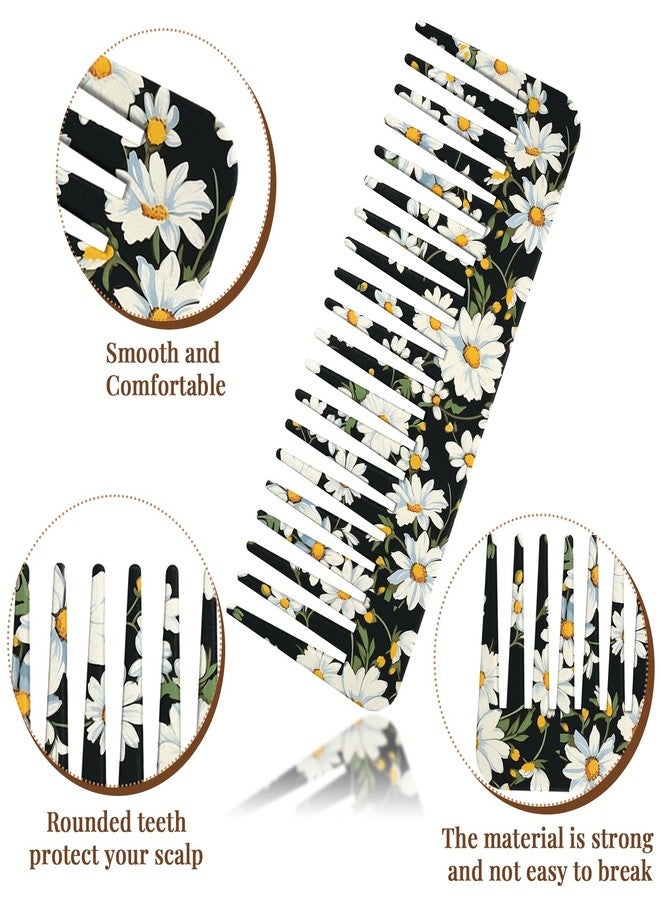 GABraden 2Pcs Wide Tooth Comb,Effortless Tangle Removal, Suitable for Curly, Wet & Dry Hair,Cute Large Detangling Wide Tooth Comb Without Handle for Women Men and Girls (Black-07) - Image 3