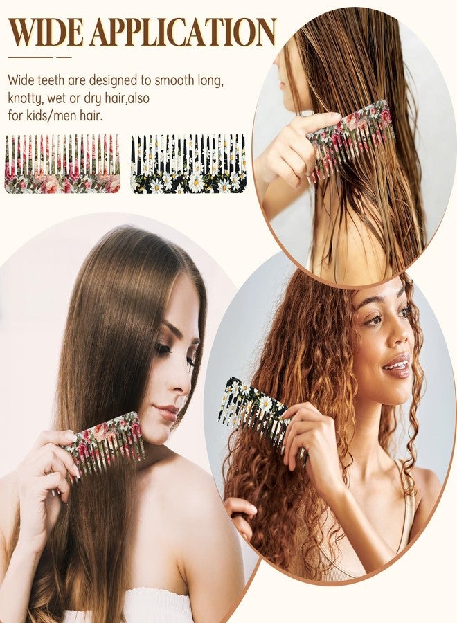 GABraden 2Pcs Wide Tooth Comb,Effortless Tangle Removal, Suitable for Curly, Wet & Dry Hair,Cute Large Detangling Wide Tooth Comb Without Handle for Women Men and Girls (Black-07) - Image 5