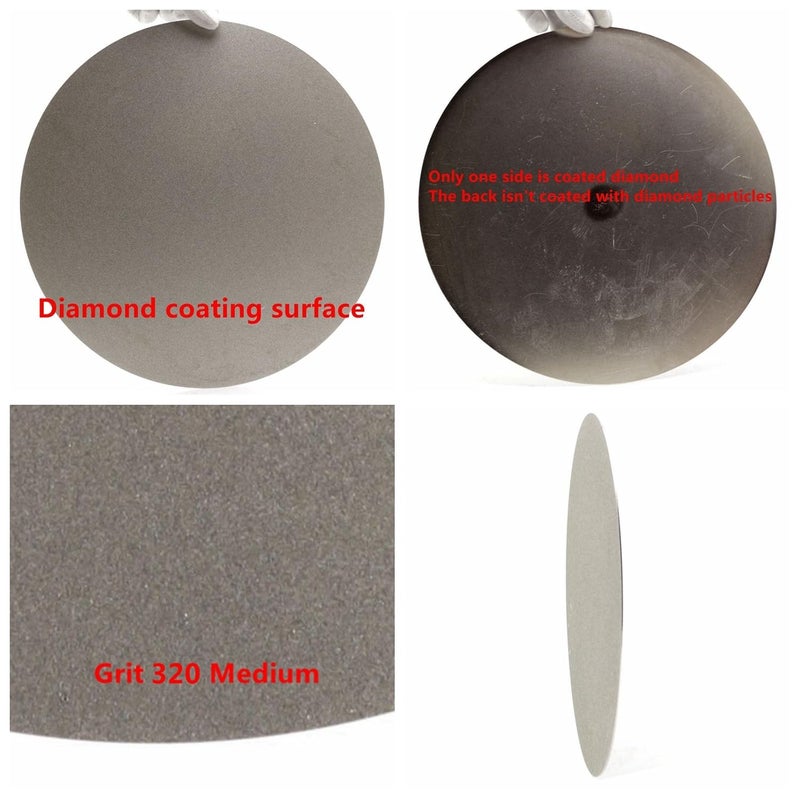 Jingling NO Center Hole 8" inch Diamond Grinding Disc 320 Grit Flat Lap Disk Lapidary Tools for Stone - Image 3