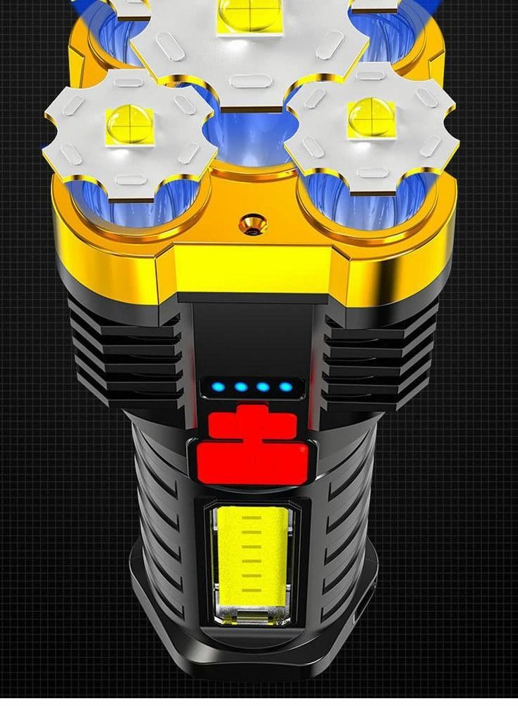 Torches Led Super Bright, Five-Nuclear Explosion LED Flashlight Strong Light Rechargeable, Spotlight Portable Powerful Searchlight with 4 Lighting Modes - Image 2