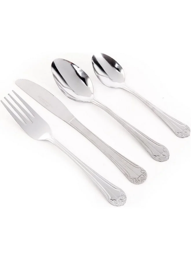 GIBSON 20-Piece Creston Dishwasher Safe Stainless Steel Flatware Set Silver 28.5 x 7 x 20 cm 80058.2