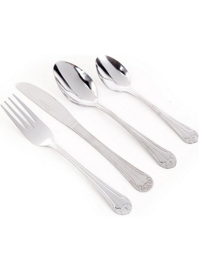 جيبسون طقم أدوات مائدة كريستون من الفولاذ المقاوم للصدأ، آمن للغسل في غسالة الأطباق،  قطعة، فضي - Image 1