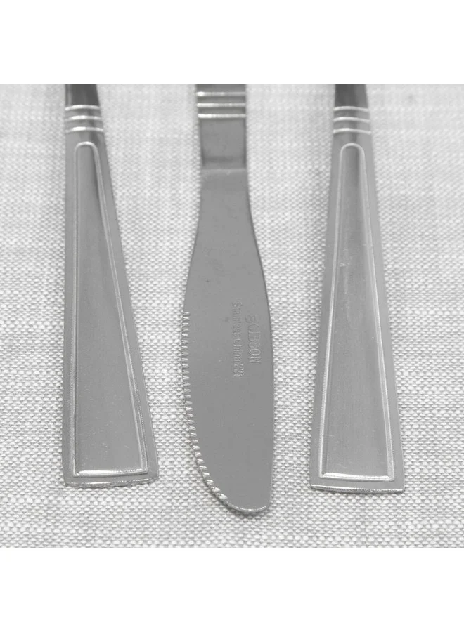 GIBSON 20-Piece Creston Dishwasher Safe Stainless Steel Flatware Set Silver 28.5 x 7 x 20 cm 80058.2
