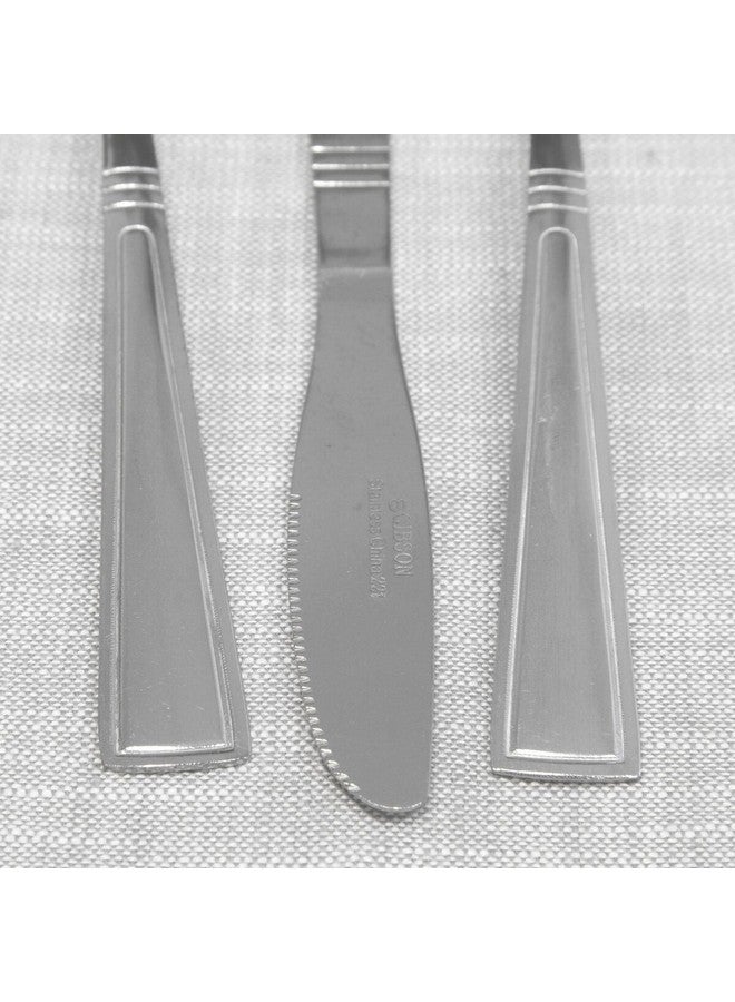 جيبسون طقم أدوات مائدة كريستون من الفولاذ المقاوم للصدأ، آمن للغسل في غسالة الأطباق،  قطعة، فضي - Image 4