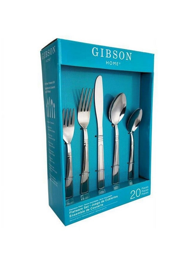 جيبسون طقم أدوات مائدة كريستون من الفولاذ المقاوم للصدأ، آمن للغسل في غسالة الأطباق،  قطعة، فضي - Image 2