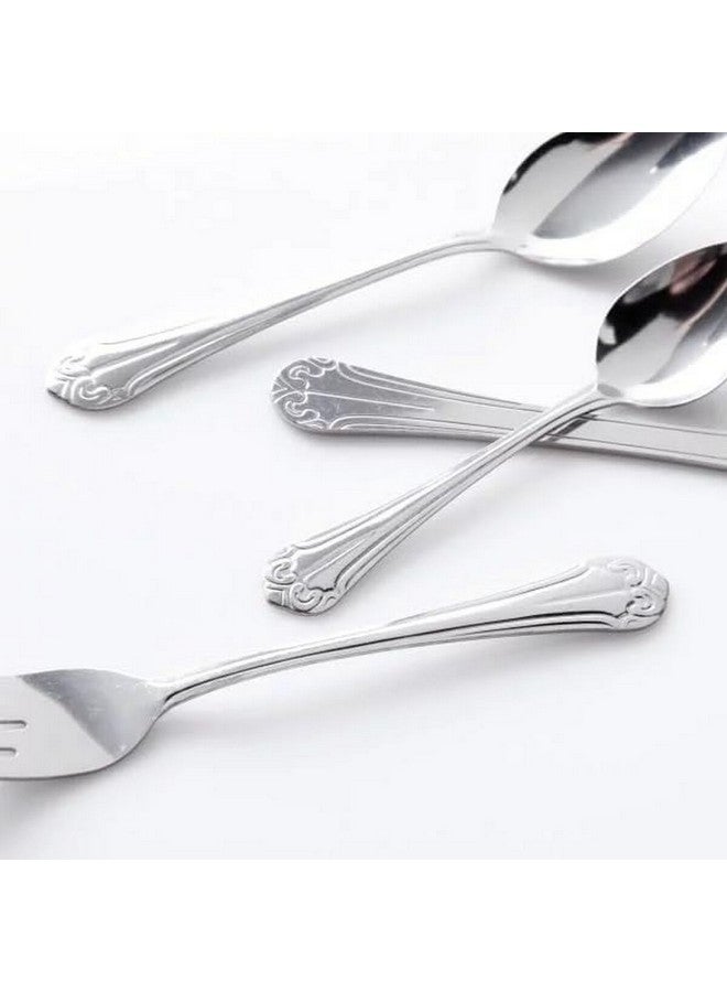 جيبسون طقم أدوات مائدة كريستون من الفولاذ المقاوم للصدأ، آمن للغسل في غسالة الأطباق،  قطعة، فضي - Image 3