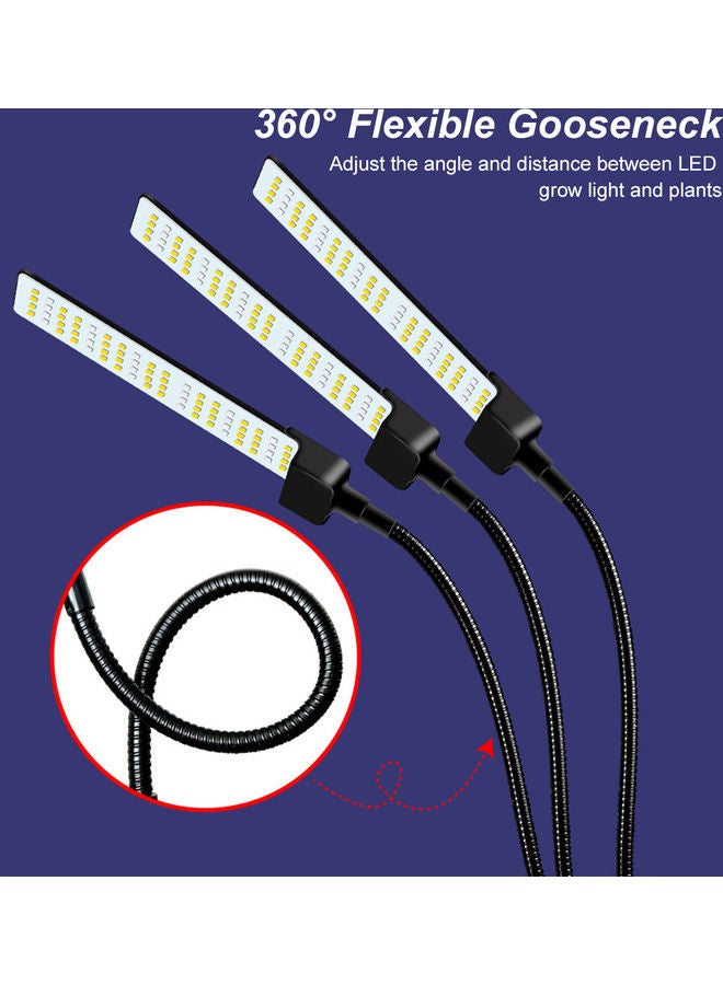 إسكدنيا مصباح LED لدعم نمو النباتات بـ4 رؤوس مع حامل ثلاثي القوائم قابل للتعديل أسود - Image 5