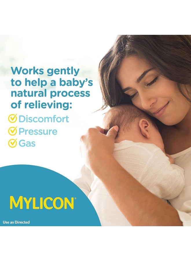 Mylicon قطرات تخفيف الغاز للأطفال والرضع، تركيبة خالية من الأصباغ، 1 أونصة سائلة (حقنة محدثة) - Image 3