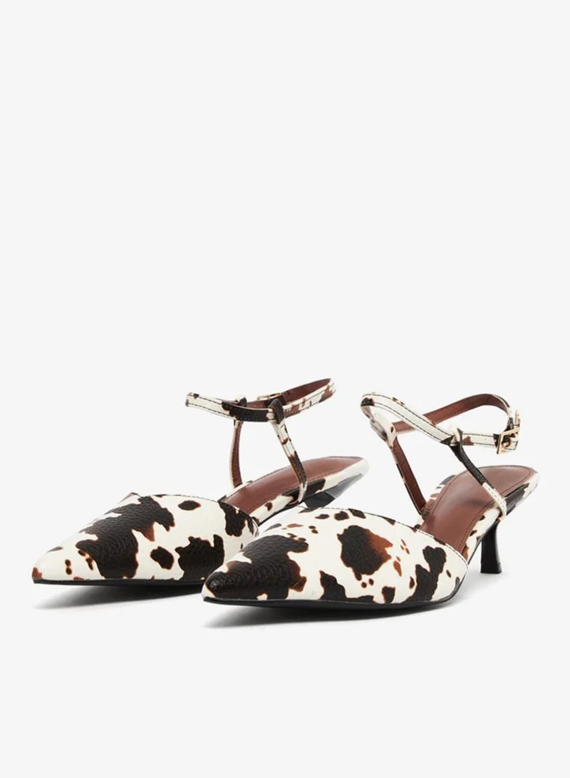 Styli  Cow Print Kitten Heel Formal Shoes for Women | Best Price UAE