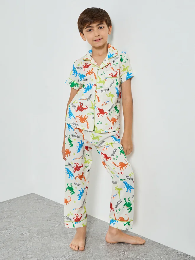 Take Two Boys All Over Print Shirt and Pyjama Set