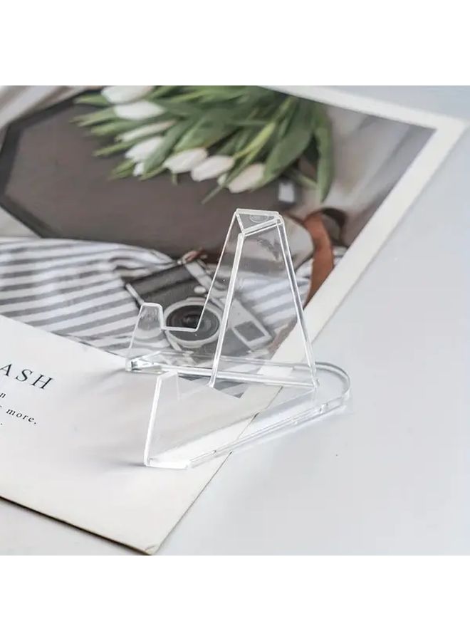 10 Pack Clear Acrylic Display Stands 5.4cm Multipurpose Card Holders Co - Image 5