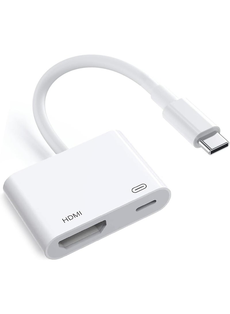 USB C to HDMI Adapter for iPhone 17 16 15 to TV, 4K@60Hz Type-C to HDMI Adapter with 100W Fast Charging Port for iPhone 17/17 Pro/17 Pro Max/Air/16 15 Pro Max to HDTV Projector Monitor - Image 1